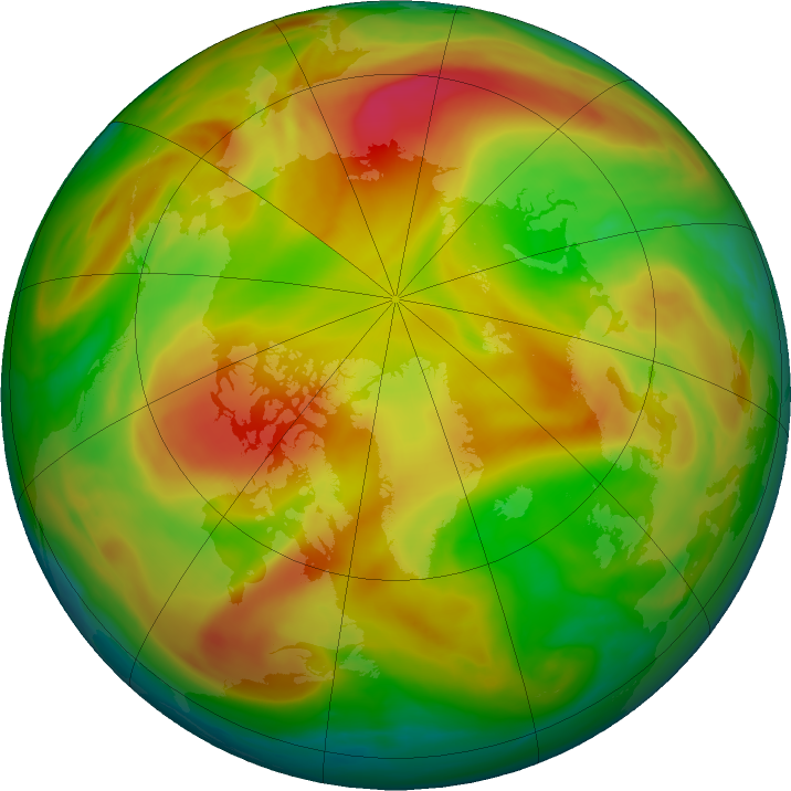Arctic ozone map for 22 April 2021